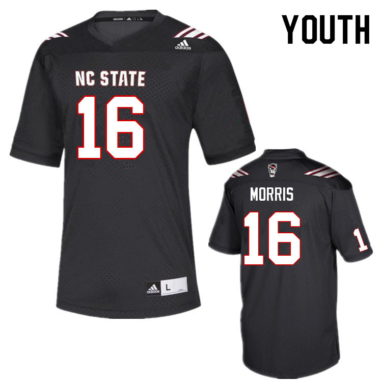 Youth #16 MJ Morris NC State Wolfpack College Football Jerseys Sale-Black
